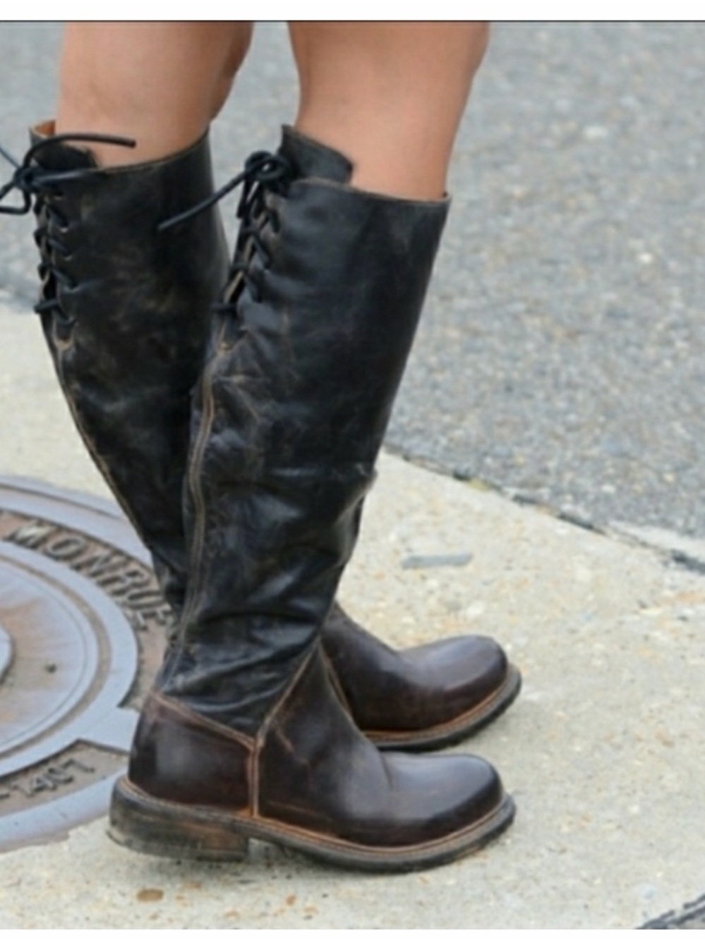 Bed Stu Manchester Riding Boots in two-tone black and brown 10 EUC - Picture 2 of 3